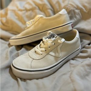 Cream colored old Skool vans. Women 7.5 men 6